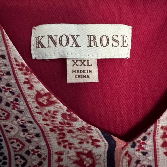 Red Aztec Print Short Sleeve Spring Dress - Picture 5 of 5